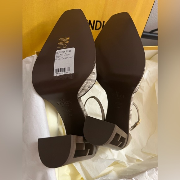 NEW in box. Fendi FF logo jacquard sandal heels - Picture 14 of 16